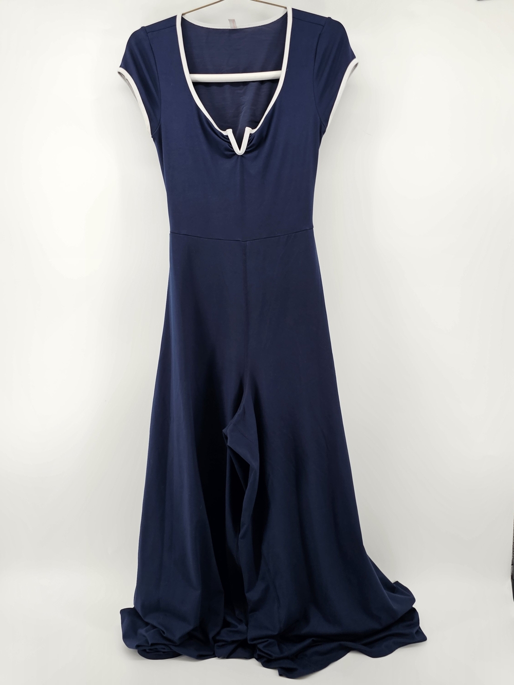 FP Movement Free People Pipe Dream Onesie Jumpsuit - Navy Blue/White - Size L